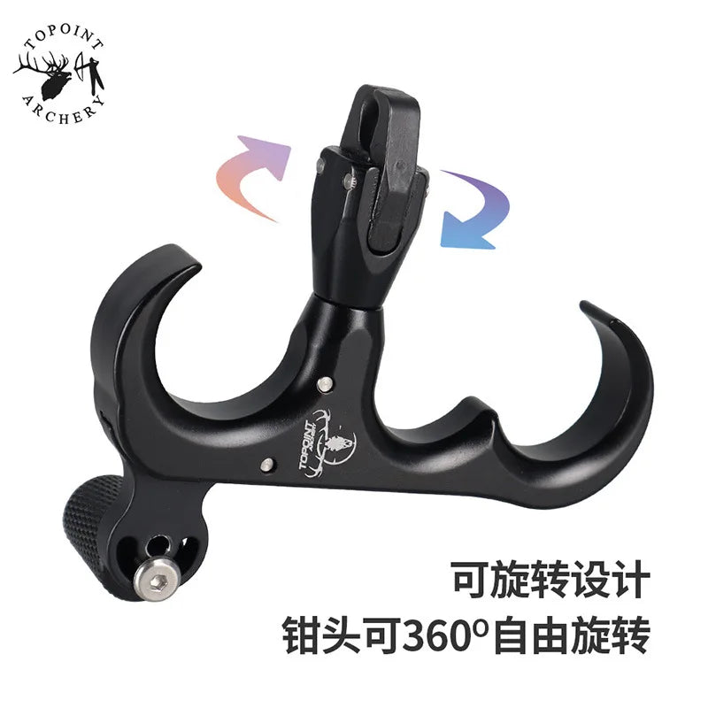 TP423 360 Degree 3 Finger Compound Bow Release Aluminum Alloy Thumb