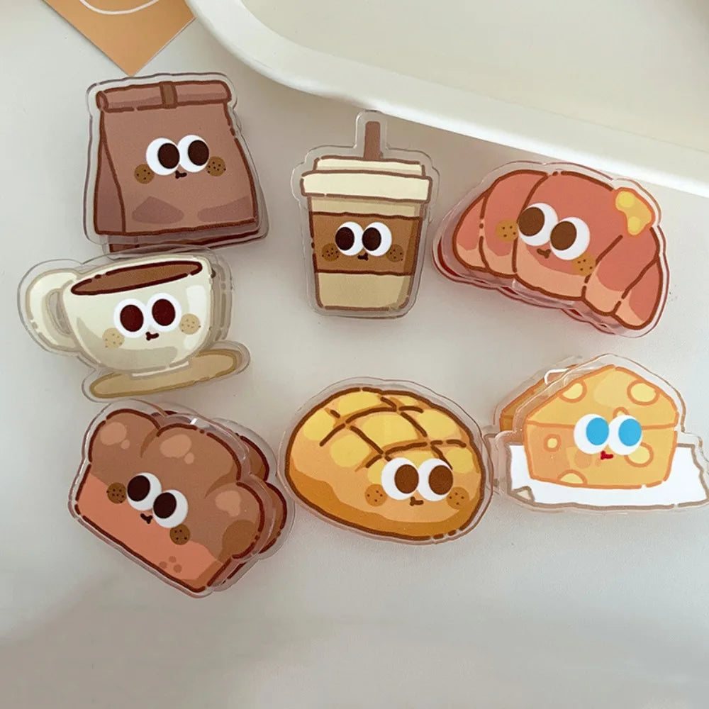 Office Supplies Bread Cute PP Clip Decorative Bookmark Cartoon Memo Clip Paperclip Acrylic Acrylic Paper Clip Desk Organizer Peaceful Pleasures Health and Wellness