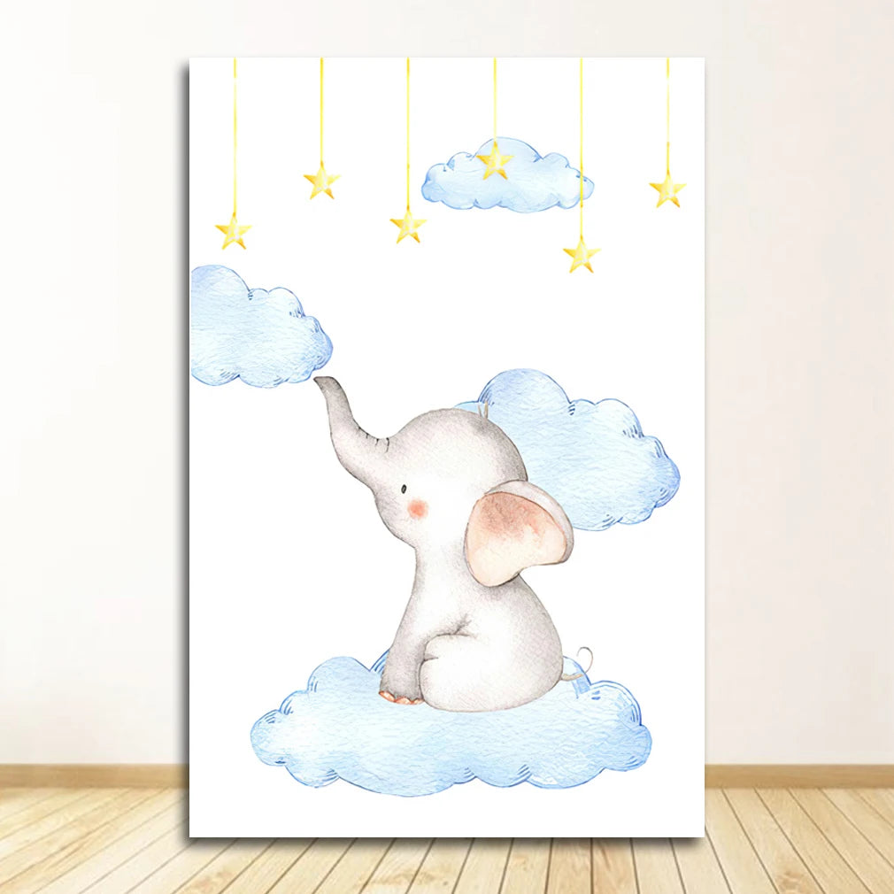 nursery print art decor paintings canvas livingroom Wall pictures for girls baby boy decoration bedroom poster animal Elephant Peaceful Pleasures Health and Wellness 0838XX10 30x40cm Unframed
