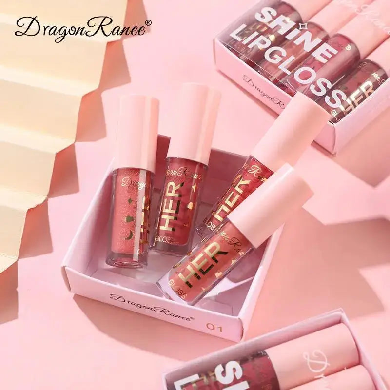 Dragon Ranee 4-Piece Hydrating Lip Gloss Set – Waterproof Glaze