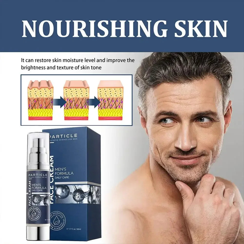50ml 1.7oz Particle 6-in-1 Men's Face Cream Anti-Aging Moisturizer Reduces Wrinkles Dark Spots Eye Bags Hydrating Skin Care Peaceful Pleasures Health and Wellness
