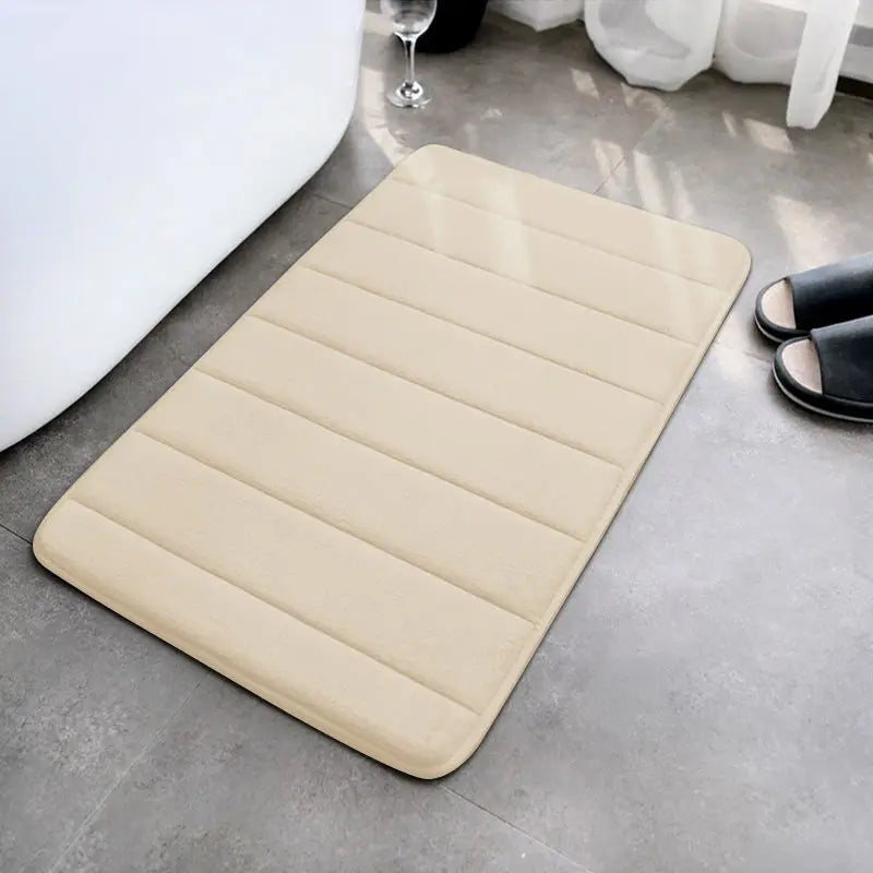 Anti-Slip Coral Velvet Bathroom Mat 60×40cm | Absorbent Rug
