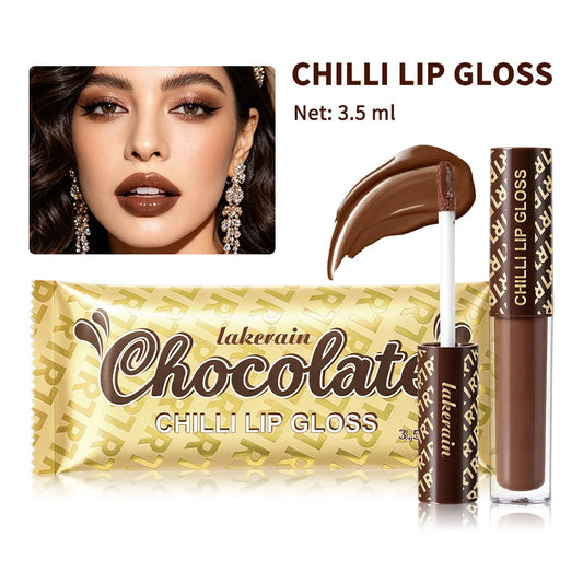 Chocolate Chilli Lip Gloss Lip Gloss Instant Plump Lips Mirror Gloss Finish Moisturizing Non-drying Lip Plumper Lipstick Makeup Peaceful Pleasures Health and Wellness 1pc
