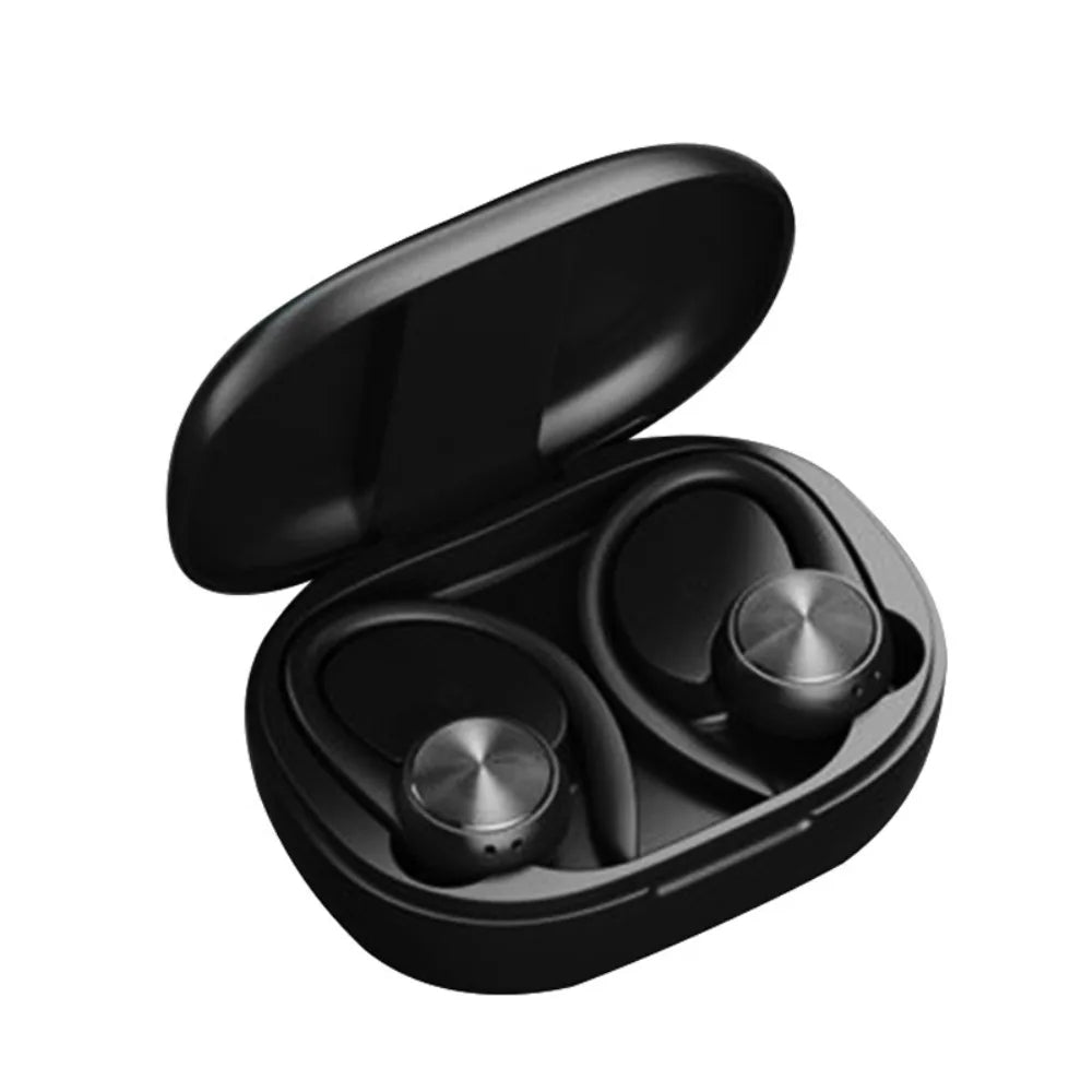 Hook-on Wireless Bluetooth Earphone Stereo Digital Display Wireless Earphones Noise Canceling HiFi Bluetooth Headset Peaceful Pleasures Health and Wellness Black
