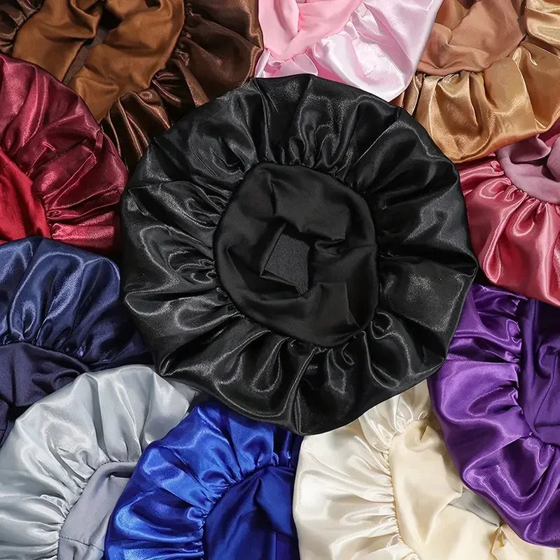 2026 Women Satin Hair Bonnet, Breathable Elastic Wide Band Sleeping Cap, Reusable Shower & Night Hair Protector for Daily Use Peaceful Pleasures Health and Wellness