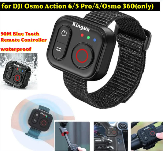 Wristband Bluetooth Remote for DJI Action 6 5 Pro 4 & OSMO 360 50M Camera Remote Control Oasis Select