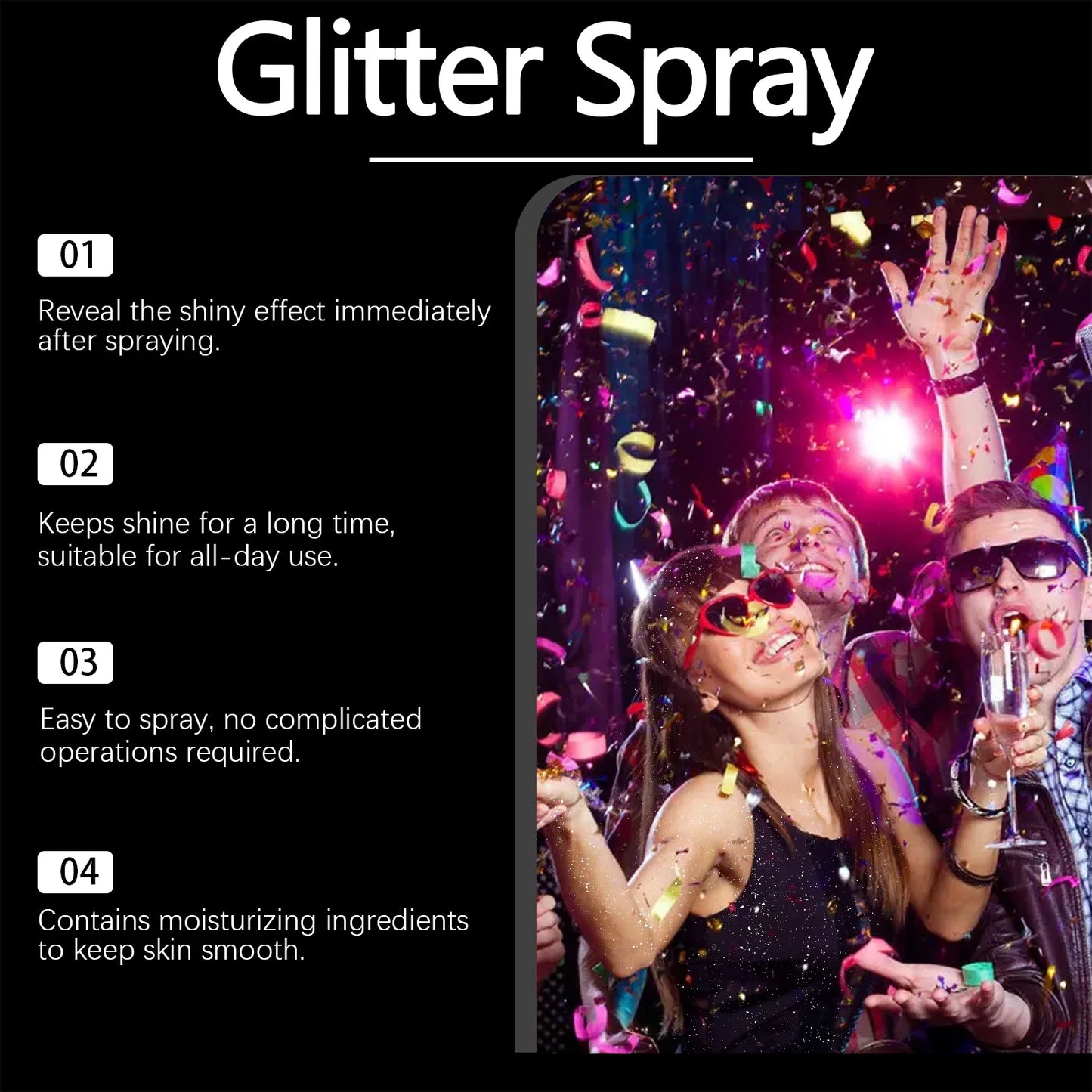 Eelhope Glitter Spray – Hair & Body Shimmer for Festivals