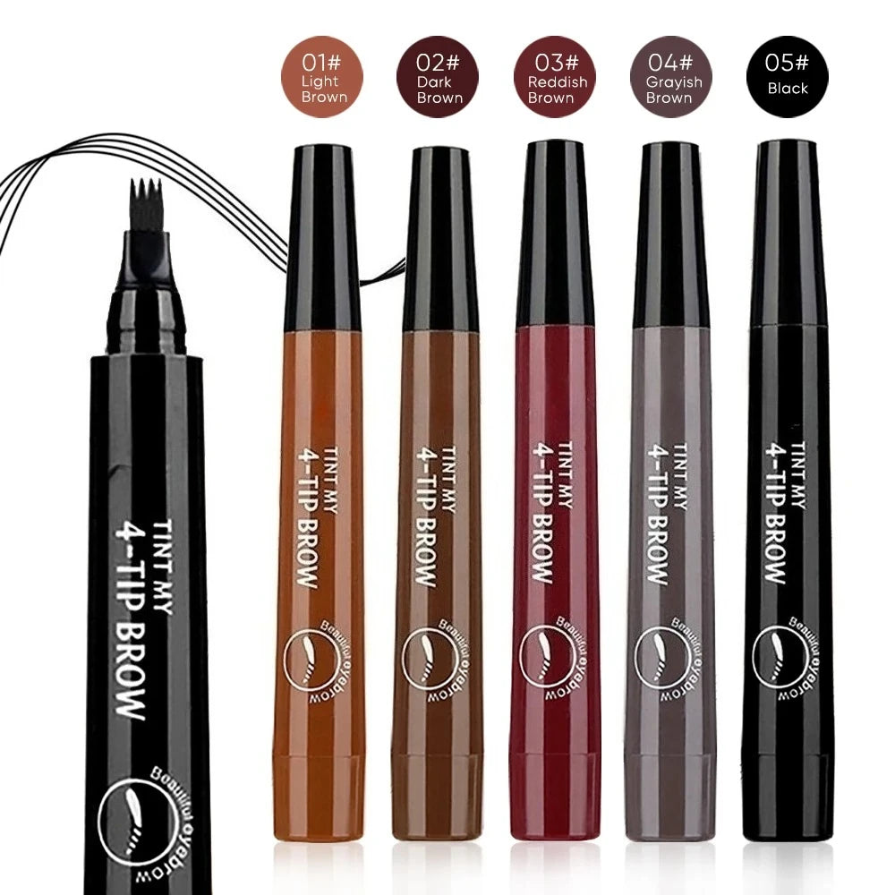 Four-pronged eyebrow pencil, four-end, long-lasting, non-smudged, water-resistant, anti-smudged eyebrow pencil Peaceful Pleasures Health and Wellness
