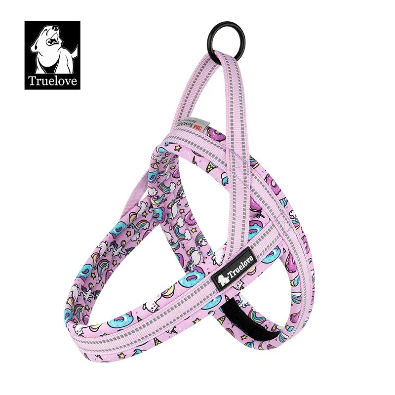 Truelove Floral Printing Mesh Padded Harness for All Breeds Quick Fit Dog Vest Harness Small Medium Large Dogs Outdoor TLH58122 Peaceful Pleasures Health and Wellness