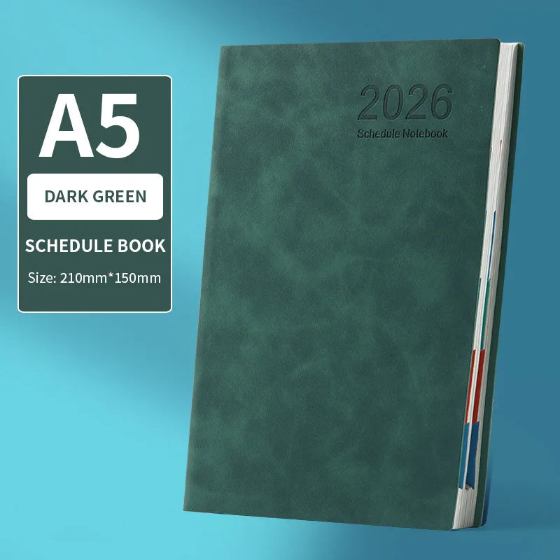 2026 Daily Planner A5 Notebook | Lined Time Management Diary