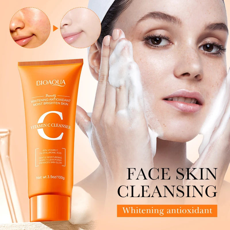 BIOAQUA Vitamin C Facial Cleanser – Brightening Foam Face Wash