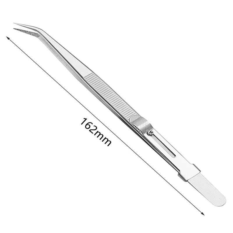 1/2pcs Tweezers Stainless Steel Fine Tipped Precision Tweezers Multipurpose Straight Curved Non-Slip Locking Tweezer for Jewelry Peaceful Pleasures Health and Wellness 1pc elbow