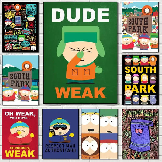 South Park Cartoon Canvas Poster Print | A4 A3 A2 Wall Art Canvas Poster Print Peaceful Pleasures Health and Wellness