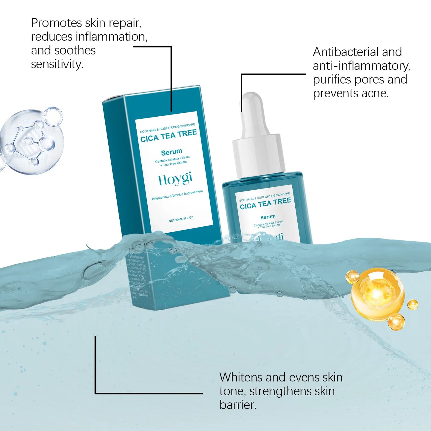 Centella Asiatica Serum Soothing Calming Repair Sensitive Skin Dryness Improve Rosacea Shrink Pores Moisturizing Facial Essence Peaceful Pleasures Health and Wellness