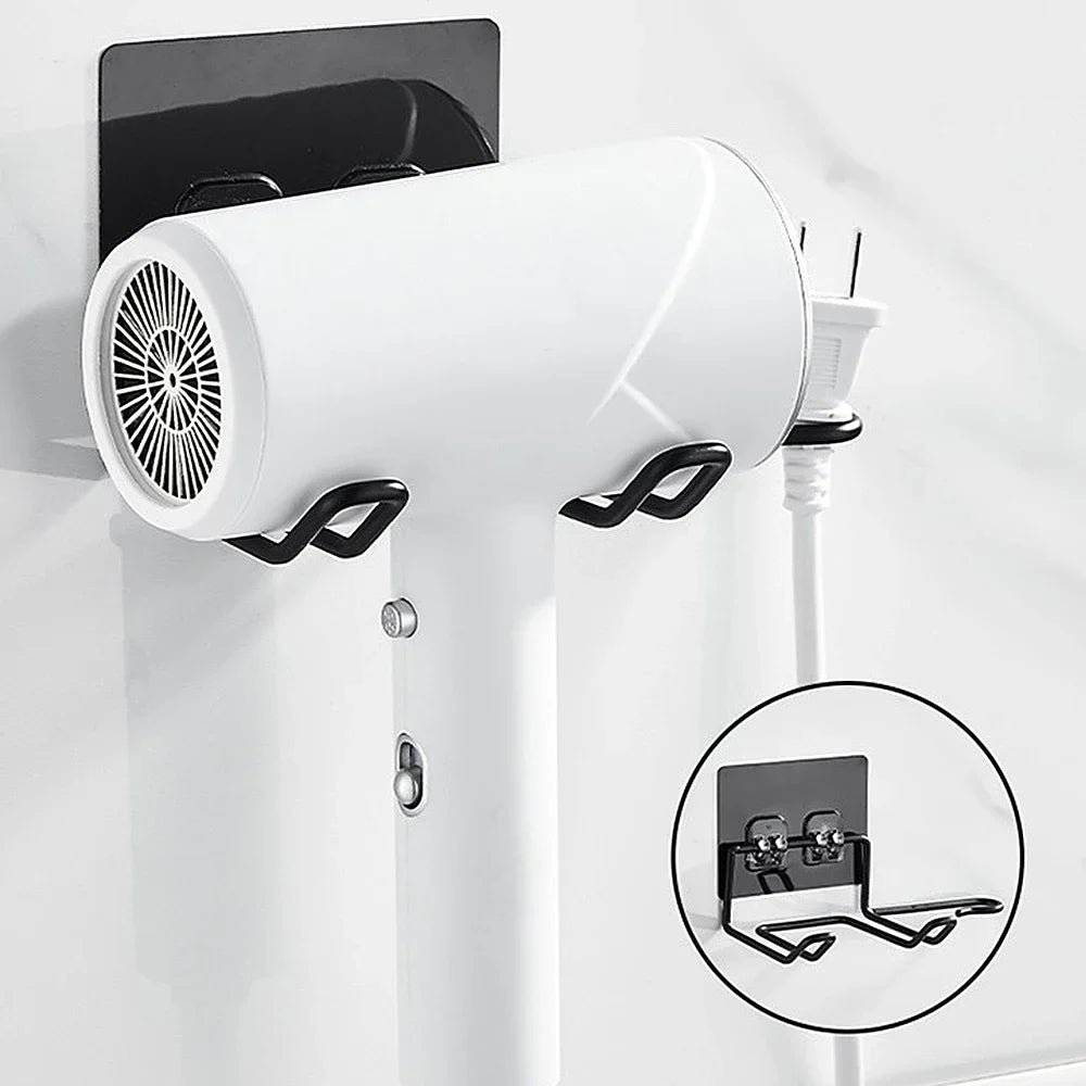 Hair Dryer Holder Rack Wall Mounted Hair Straightener Dryer Holders Bathroom Organizer Storage Rack Shelf Bathroom Accessories Peaceful Pleasures Health and Wellness