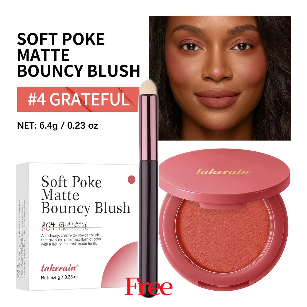 Lakerain Soft Poke Matte Blush Palette with Free Brush Matte Blush Palette Peaceful Pleasures Health and Wellness 04 Grateful