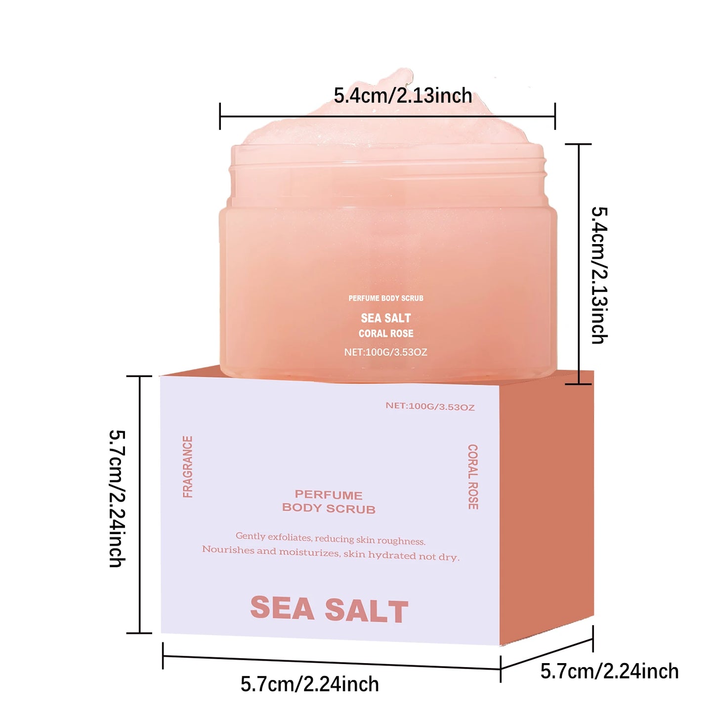 Perfume Body Scrub – Rose Coral & Amber Vanilla Salt Scrub