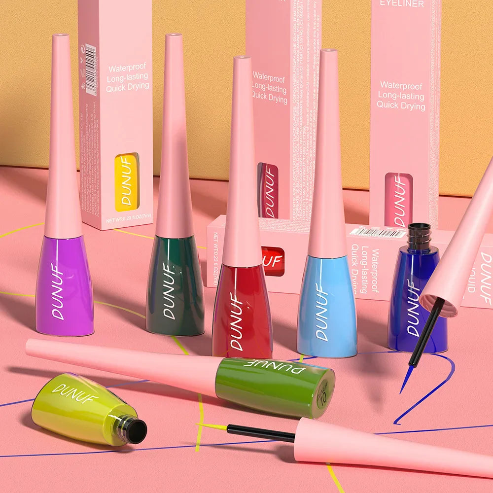 DUNUF Waterproof Liquid Eyeliner – Smudge-Proof, 8+ Colors