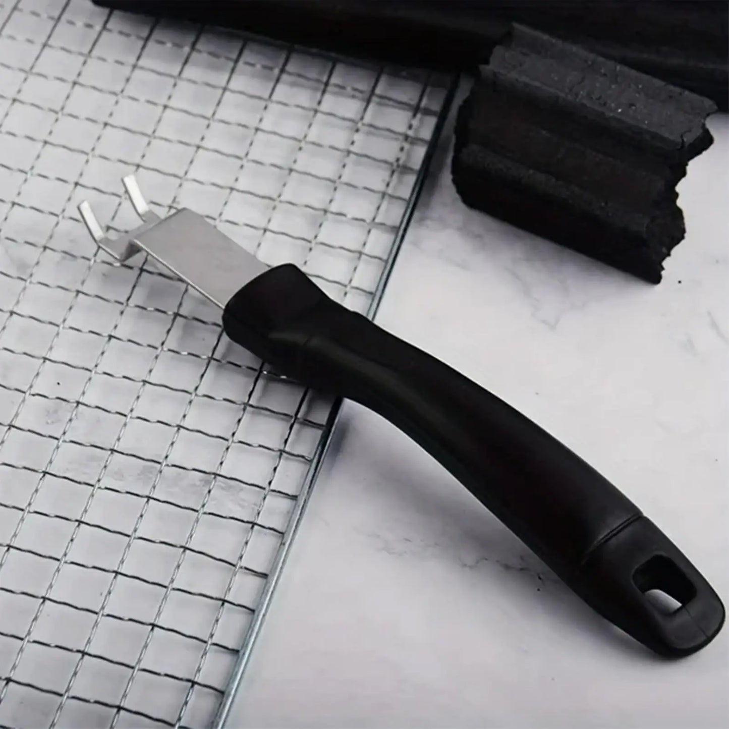 Stainless Steel Grill Grate Lifter Tool For Charcoal Grills BBQ Cooking Utensils For Backyard Barbecue Camping Picnic Travel Peaceful Pleasures Health and Wellness