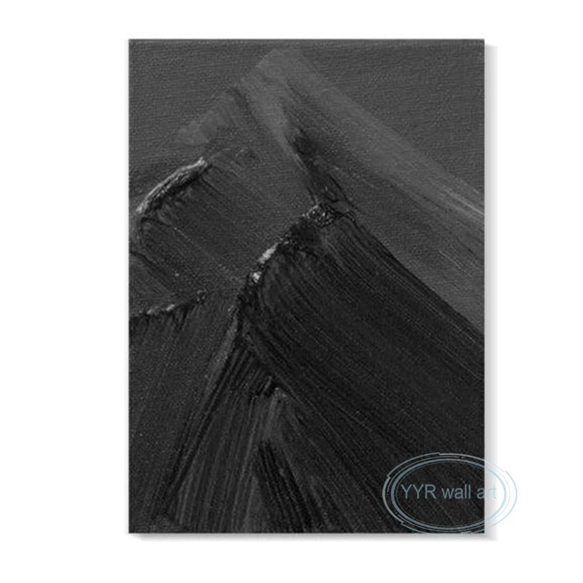 Minimalist Advanced Handmade Abstract Oil Painting, Black and White Texture, Wall Art, Canvas Decoration, Living Room Poster, Be Peaceful Pleasures Health and Wellness
