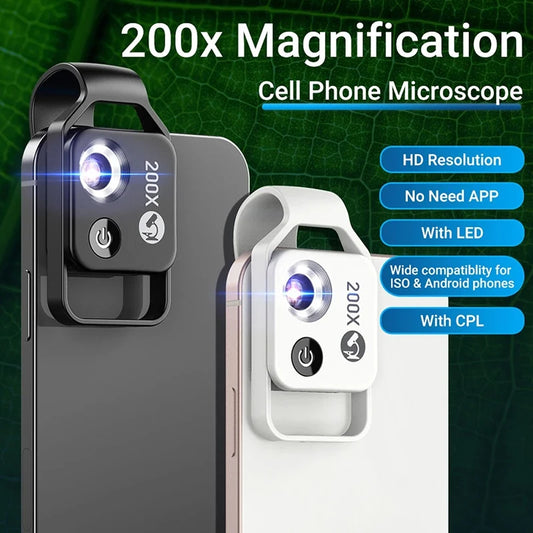 200X Microscope For Cell Phone Lens For Cell Phone Camera macro lens for mobile Cell Phone Accessories High Definition Microscop Peaceful Pleasures Health and Wellness