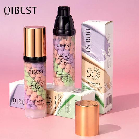QiBest 3-in-1 Three Color Concealer Cream & Face Primer 40g Concealer Face Primer Oasis Select