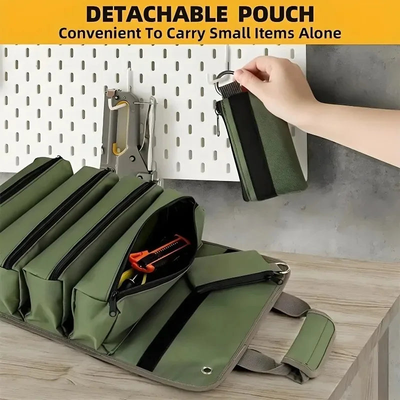 Roll-Up Multi-Pocket Tool Bag Organizer | Oxford Cloth Pouch
