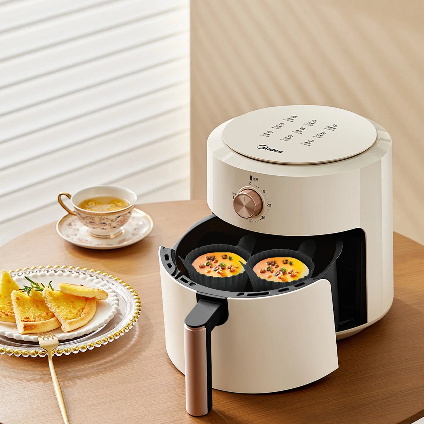 Silicone Air Fryer Egg Poacher & Cupcake Baking Cups – 6 Pack