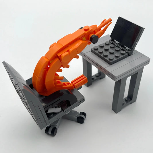 MOC Building Block Shrimp Model Figurines Puzzle Assembly Boys Girls Peaceful Pleasures Health and Wellness