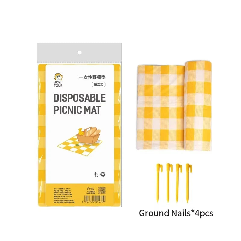 Camping Mat Outdoor Foldable Picnic Mat Waterproof Moisture-proof Classic Plaid Hike Mat with Nails Disposable Camping Table Mat Peaceful Pleasures Health and Wellness 4