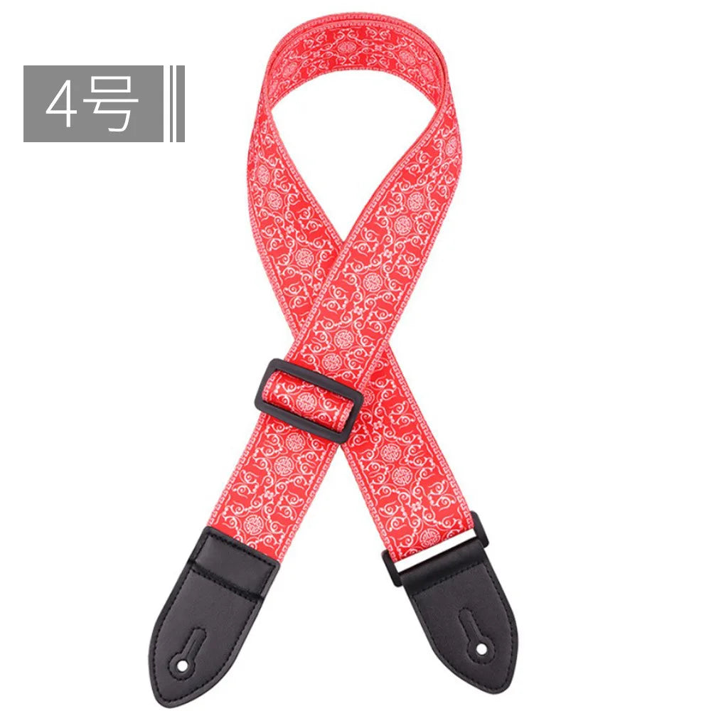 Fashion Colorful Guitar Strap Printed Adjustable Belt Crossbody