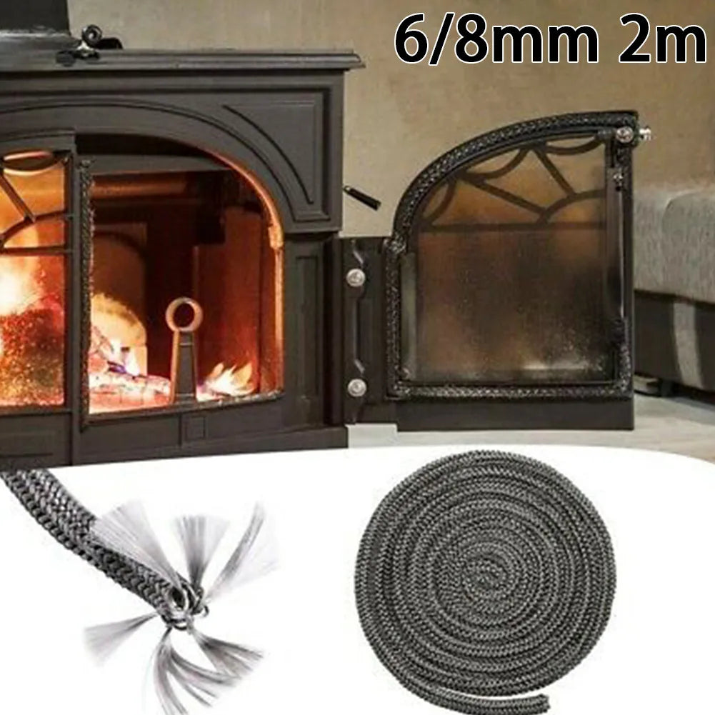 2m Fiberglass Rope Seal Wood Burning Stove Door Self-adhesive