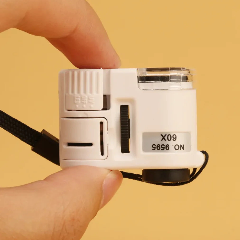 60X Pocket Magnifier Loupe with LED & UV Light | Jeweler Tool