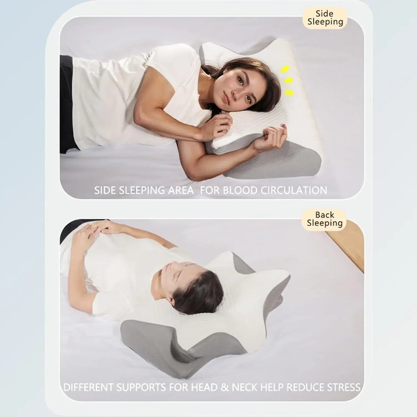 Ergonomic Cervical Pillow for Neck Pain Relief, Side Sleeper Support with Memory Foam Peaceful Pleasures Health and Wellness