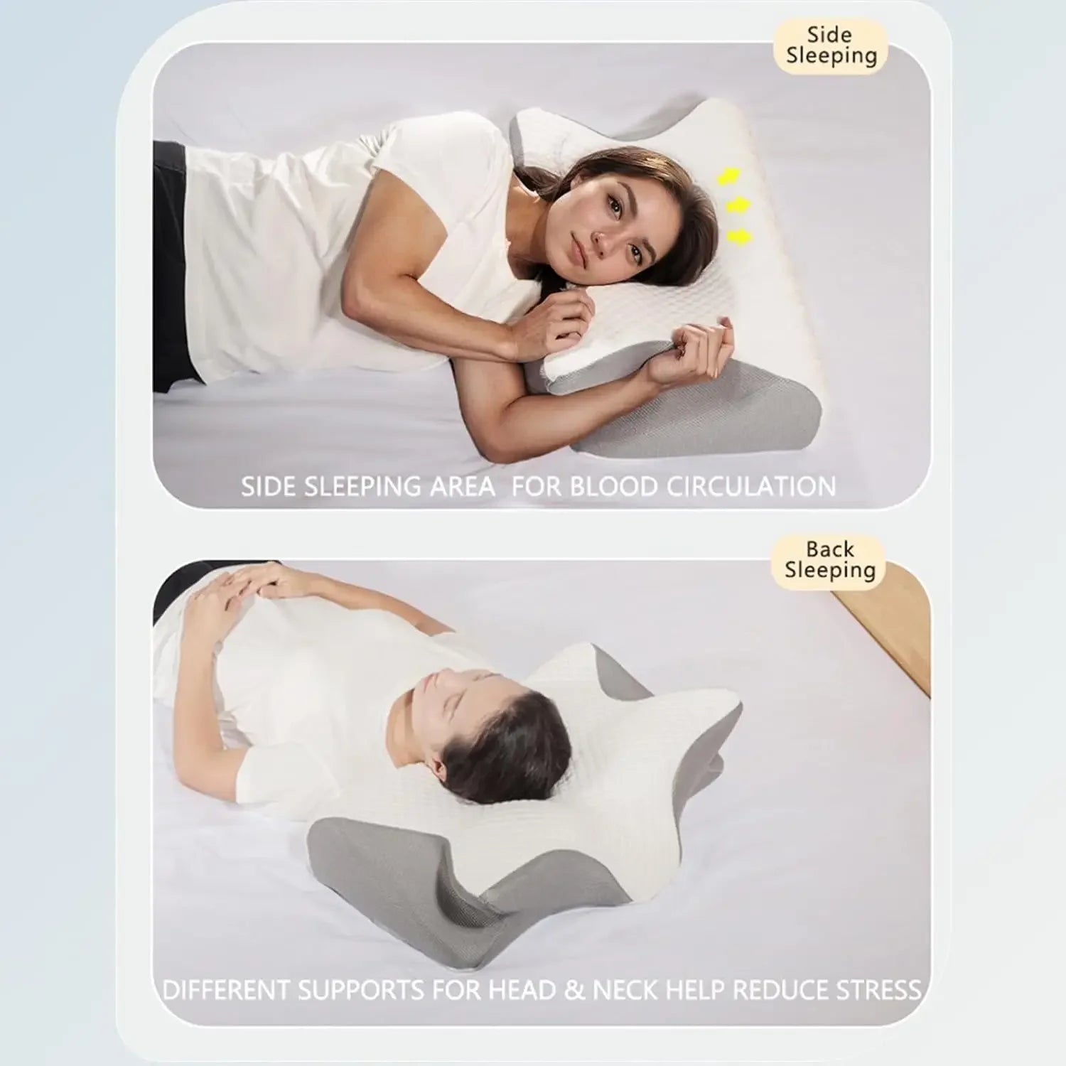 Ergonomic Cervical Pillow for Neck Pain Relief, Side Sleeper Support with Memory Foam Peaceful Pleasures Health and Wellness