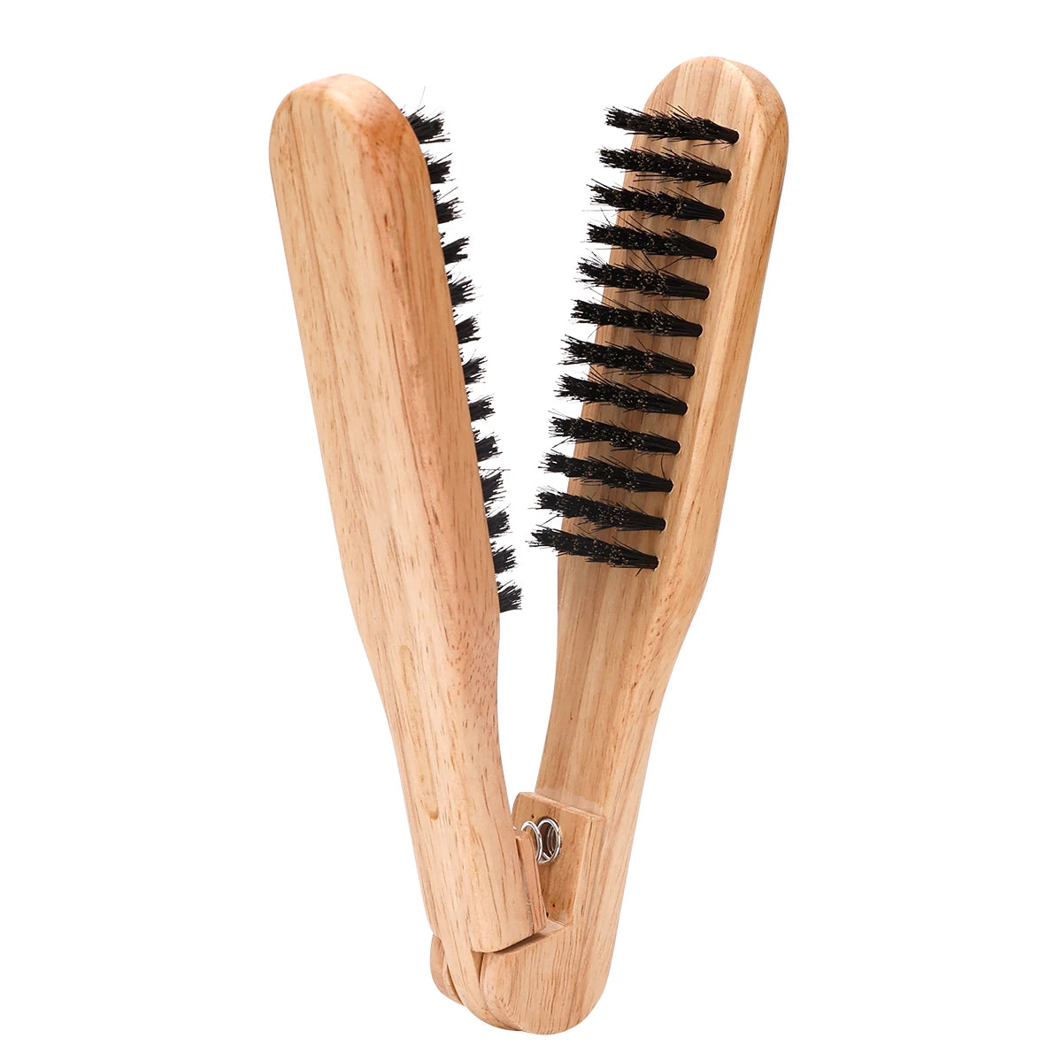 Wooden Hair Straightening Comb Hairdressing Comb, Practical Double Sided Brush Using with Dryer for Making Smoother Peaceful Pleasures Health and Wellness khaki