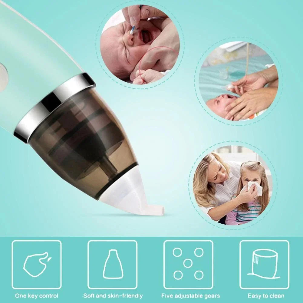 Electric Baby Nasal Aspirator – Safe Gentle Suction Nose Cleaner