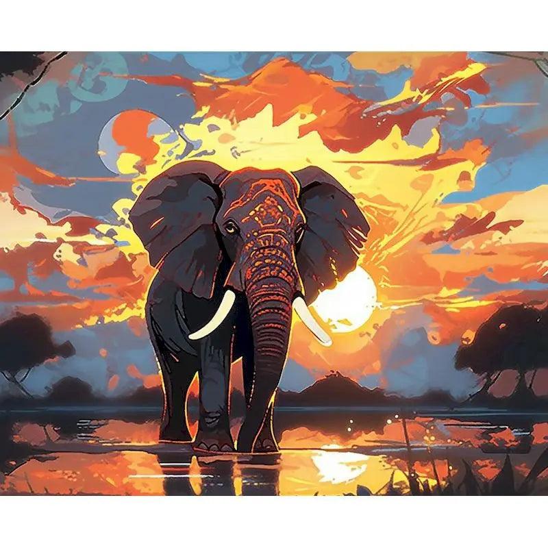 GATYZTORY Frame African Elephant diy painting by numbers animal modern wall art picture acrylic paint unique gift for home decor Peaceful Pleasures Health and Wellness