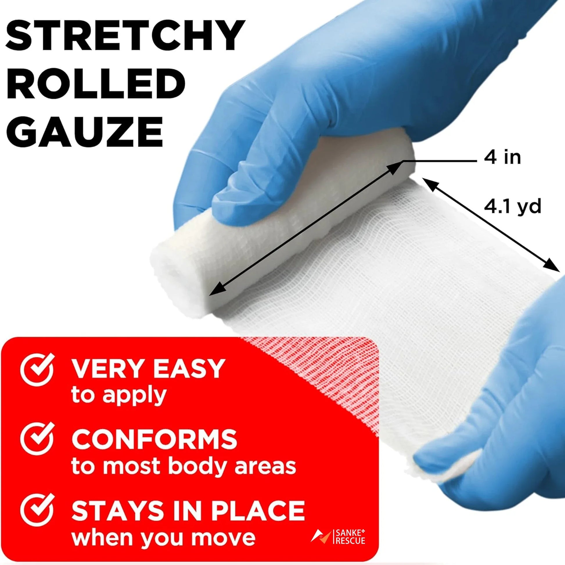 7.5/10cm X 4.5m Cotton PBT Elastic Bandage Medical Supply Conforming First Aid Gauze Rolls for Wound Dressing Emergency Care Peaceful Pleasures Health and Wellness