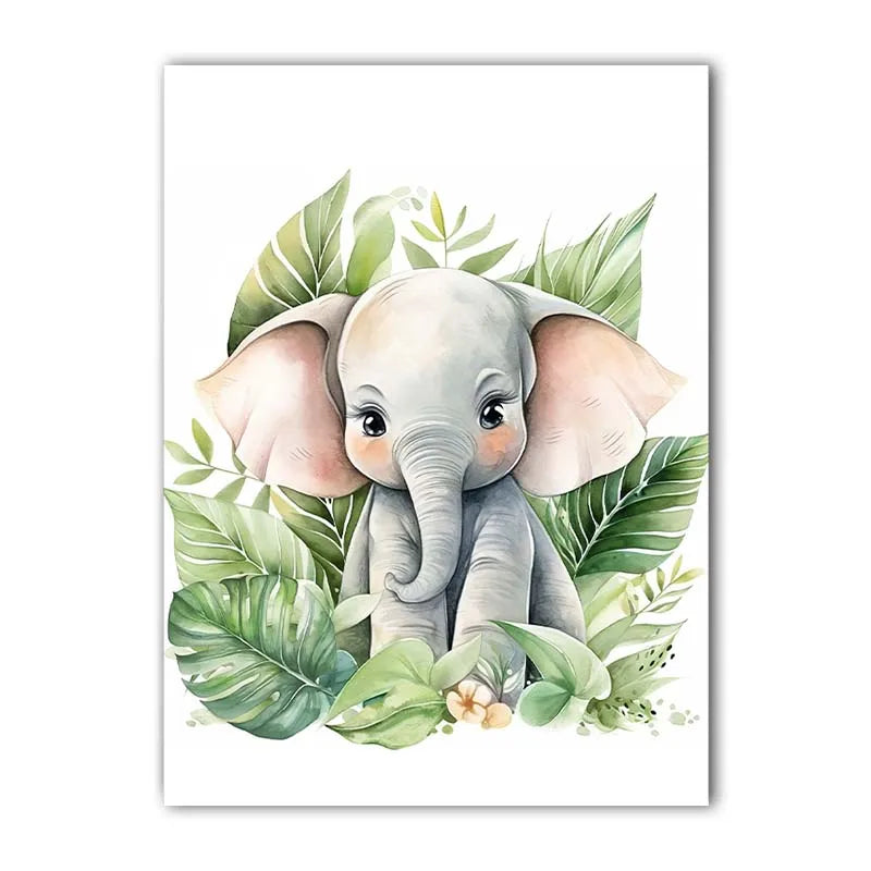Safari Animal Canvas Wall Art | Nursery Giraffe Elephant Zebra Print Nursery Canvas Print Peaceful Pleasures Health and Wellness 02 15x20cm No Frame China Mainland