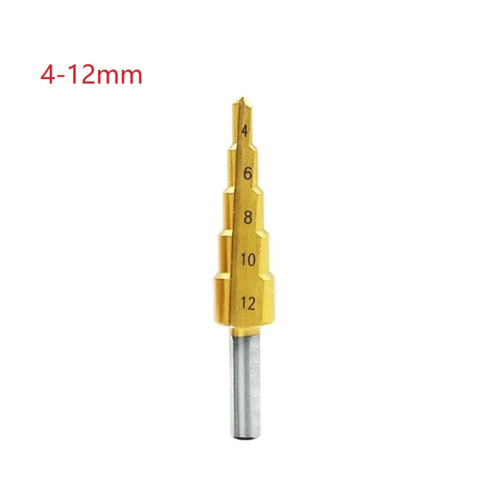 Step Cone Drill Bit Set – 4-12, 4-20 & 4-32mm Steel Cutter
