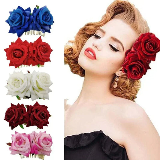 2Pcs Boho Bridal Hair Combs, Women Rustic Wedding Floral Stimulation Flower Hairpins, Brides Hair Accessories, Greenery Combs Peaceful Pleasures Health and Wellness