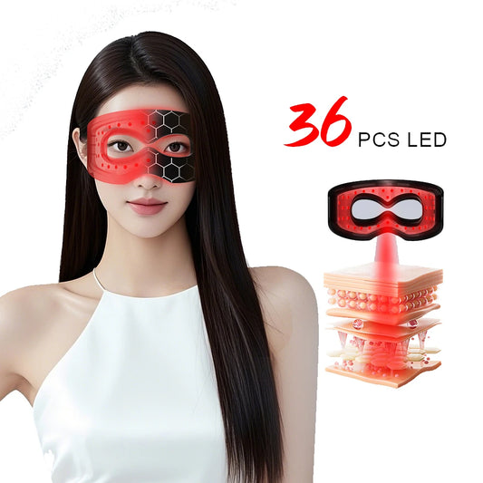 Cordless Red Light Eye Mask 7 Color Silicone Photon Therapy Under Eye Rejuvenation Mask for Dark Circle Puffiness Beauty Device Peaceful Pleasures Health and Wellness