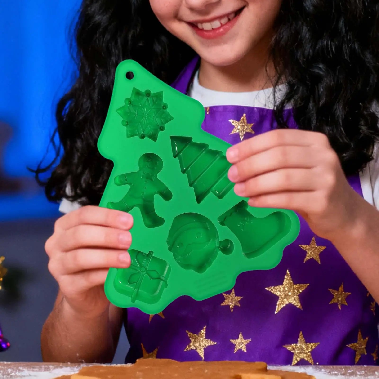 6-Cavity Christmas Tree & Santa Claus Silicone Mold, Flexible Baking Fondant Mold for Christmas Cookies, Cupcakes, Cake Decor Peaceful Pleasures Health and Wellness