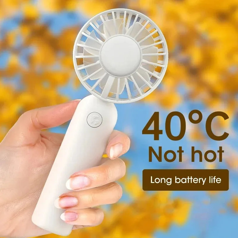 USB Rechargeable Handheld Mini Portable Cooling Fan Three Speeds Adjustable for Summer Outdoor Indoor Travel Use Peaceful Pleasures Health and Wellness