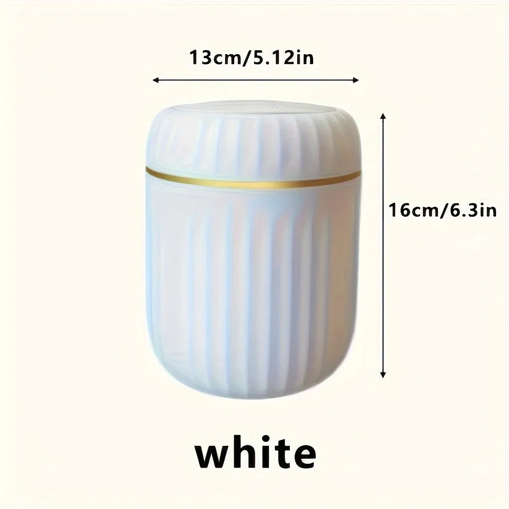Mini Desktop Trash Can with Lid Garbage Waste Bin Organizer Bedroom Office Desk Storage Box Made Durable Plastic Home Supplies Peaceful Pleasures Health and Wellness White