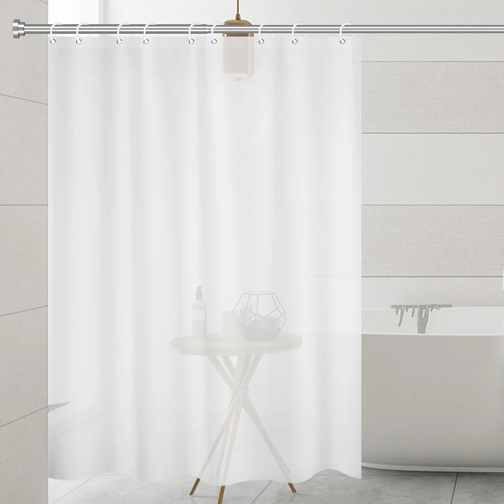 Shower Curtain Rod 40-77 inch Adjustable Tension Spring No Drilling Premium Stainless Steel Non-Slip Bath Rods Black White Peaceful Pleasures Health and Wellness