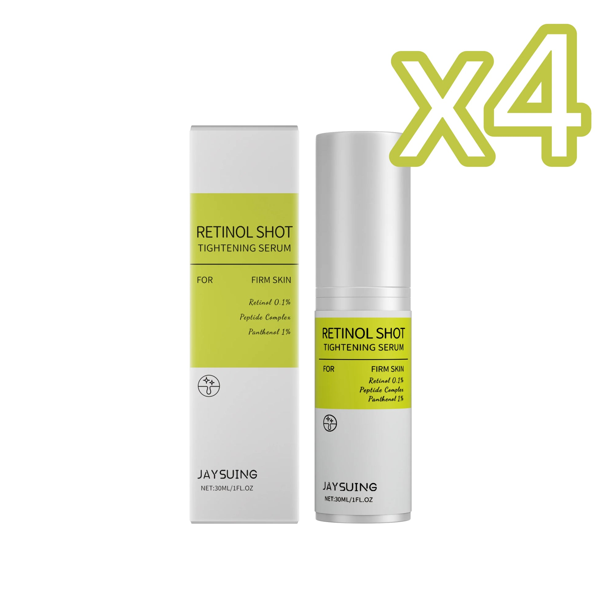 Retinol Firming Serum Anti-Wrinkle Shrink Pores Reduce Redness Sensitivity Brighten Skin Relieve Dryness Nourishing Face Essence Peaceful Pleasures Health and Wellness 30ml boxed X 4PCS 30ml