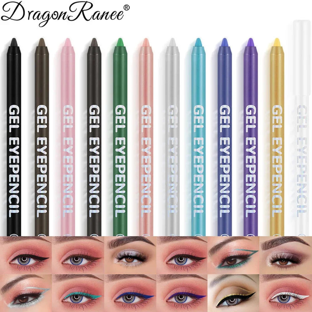 Dragon Ranee 12-Color Pearlescent Waterproof Eyeliner Pencil