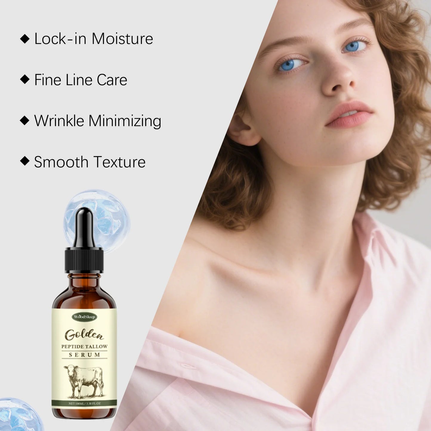 WOODSLEEP Golden Peptide Beef Tallow Face Serum | Hydrating